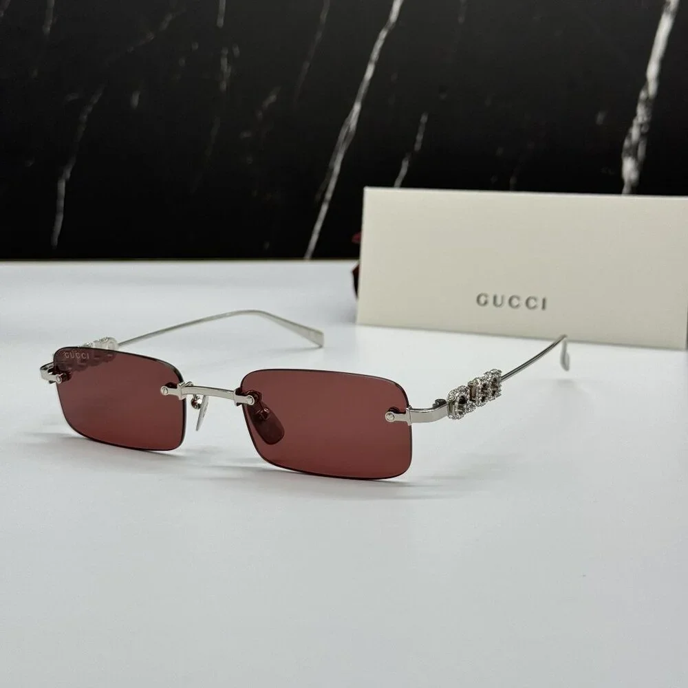 NEW GUCCI SUNGLASSES SILVER UNISEX EYEWEAR GUCCI GG1808S 004